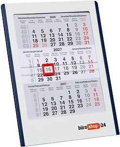 büroshop24 Tischkalender Elfe 2026/2027 weiß/blau