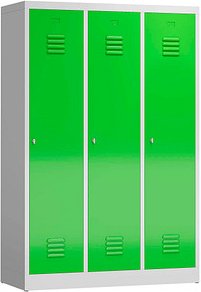ClassiX Spind gelbgrün, lichtgrau X-515135, 3 Schließfächer 118,5 x 50,0 x 180,0 cm