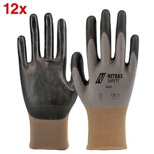 Thumbnail - NITRAS SAFETY unisex Arbeitshandschuhe 6225 grau Größe 6, 12 Paar