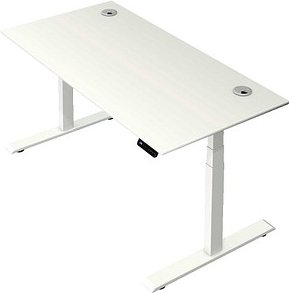 Kerkmann Move 2 Plus elektrisch höhenverstellbarer Schreibtisch weiß rechteckig, T-Fuß-Gestell weiß 160,0 x 80,0 cm