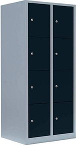 LÜLLMANN Schließfachschrank anthrazit, lichtgrau 523428, 8 Schließfächer 80,0 x 50,0 x 180,0 cm