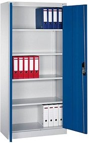 CP Metallschrank C 2000 Acurado 9260-000 S11311 lichtgrau, enzianblau 4 Fachböden 93,0 x 40,0 x 195,0 cm, aufgebaut, 1 S...