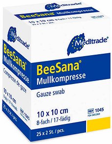 Meditrade® Mull-Kompressen BeeSana® 1045 weiß 10,0 x 10,0 cm, 50 St.