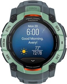 GARMIN Instinct 3 AMOLED 50 mm Smartwatch grün, schwarz