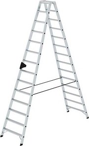 MUNK Stehleiter beidseitig 40228 silber 2x 14 Stufen, H: 325,0 cm