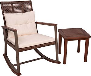 Garden Pleasure Sitzgruppe SINOLA creme, mocca Holz, 4-teilig