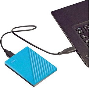 Western Digital My Passport 2 TB externe HDD-Festplatte blau, schwarz