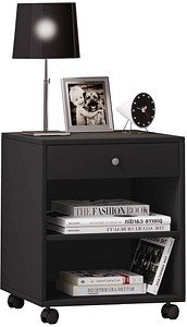 Thumbnail - VCM my home Rolda Nachttisch rechteckig Spanplatte schwarz 45,0 x 38,0 x 54,0 cm, 1 St.