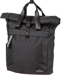 Walker Schulrucksack Roll Top Kunstfaser schwarz