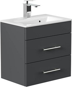 POSSEIK Waschbecken mit Unterschrank PORTUS SLIMLINE 500 grafit 50,0 x 36,0 x 49,6 cm