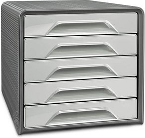 cep Schubladenbox Smoove lichtgrau 1071116361, DIN A4 mit 5 Schubladen