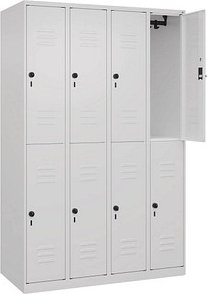 CP Spind Classic Plus verkehrsweiß 080300-40 S10012, 8 Schließfächer 120,0 x 50,0 x 185,0 cm