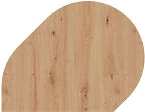 HAMMERBACHER Anbautisch höhenverstellbar XBA81 asteiche, weiß Tropfenform 103,0 x 80,0 x 68,0 - 85,0 cm