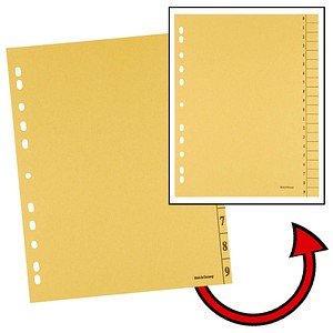 Thumbnail - Trennblätter DIN A4 0-9 gelb, 250 g/qm, 100 St.