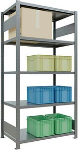 SCHULTE Schwerlastregal MULTIplus 250 12960-LR silber 100,0 x 60,0 x 200,0 cm