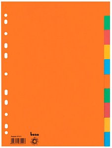 Thumbnail - bene Ordnerregister DIN A4 Vollformat blanko farbig 10-teilig, 5 Satz