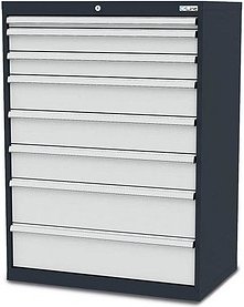 Thumbnail - Simplaflex® Systemeinrichter C-Line Schubladenschrank anthrazit 8 Schubladen 90,0 x 57,5 x 122,0 cm