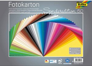 Thumbnail - folia Fotokarton Sonderedition 50 farbsortiert 300 g/qm 50 Blatt