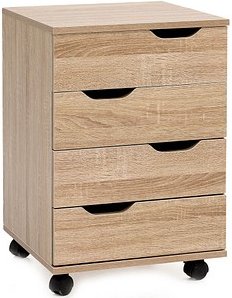 WOHNLING Rollcontainer Sonoma 4 Auszüge 40,0 x 40,0 x 60,0 cm