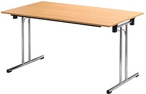 SODEMATUB Mehrzwecktisch buche rechteckig, Rundrohr chrom, 160,0 x 70,0 x 74,0 cm