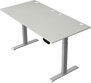 Kerkmann Move 1 plus elektrisch höhenverstellbarer Schreibtisch lichtgrau rechteckig, T-Fuß-Gestell grau 160,0 x 80,0 cm