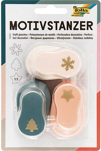3 folia Stern/Schneeflocke/Baum Motivlocher Stern/Schneeflocke/Baum