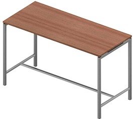 Quadrifoglio Stehtisch Creo nussbaum rechteckig, 4-Fuß-Gestell alu, 180,0 x 80,0 x 107,0 cm