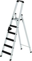 MUNK Stehleiter einseitig 42106 silber 6 Stufen, H: 205,0 cm