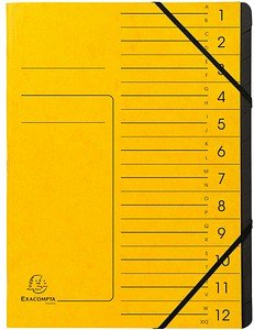 Exacompta Ordnungsmappen 12 Fächer gelb