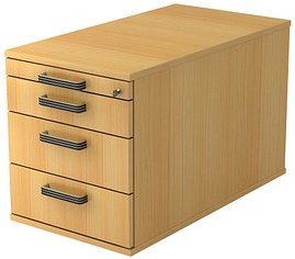 HAMMERBACHER Haziender Rollcontainer buche 4 Auszüge 42,8 x 80,0 x 51,2 cm