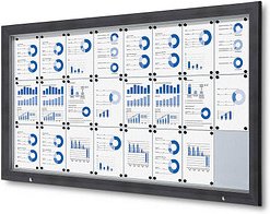 Thumbnail - Showdown® Displays Schaukasten Premium grau 24x DIN A4 192,5 x 4,7 x 106,7 cm, 1 St.