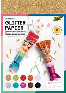 folia Tonpapier Glitterpapier farbsortiert 170 g/qm 1 Pack