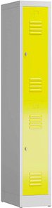 ClassiX Spind lichtgrau, zinkgelb X-520216, 2 Schließfächer 31,0 x 50,0 x 180,0 cm