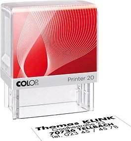 Thumbnail - COLOP Textstempel, individualisierbar Printer 20 selbstfärbend schwarz ohne Logo, 1 St.