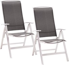 BEST Gartenstühle mit Armlehnen Palermo grau, 2 St.