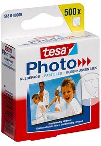 tesa Photo doppelseitige Klebepads, 1,2 x 1,3 cm, 500 St.