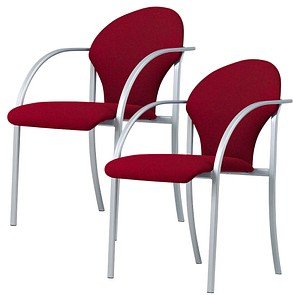 Nowy Styl Besucherstühle Visa VISA ALU EF-037 bordeaux Stoff, 2 St.