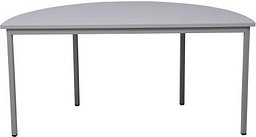 Gürkan Mehrzwecktisch grau halbrund, Vierkantrohr grau, 160,0 x 80,0 x 75,0 cm