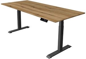 Kerkmann Move 1 stable elektrisch höhenverstellbarer Schreibtisch asteiche rechteckig, T-Fuß-Gestell grau 180,0 x 80,0 c...