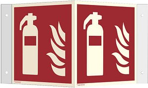 Thumbnail - SafetyMarking® Brandschutzschild "Feuerlöscher" quadratisch 26,0 x 15,0 cm, 1 St.