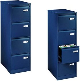 BISLEY LIGHT Hängeregistraturschrank oxfordblau 4 Schubladen 41,3 x 62,2 x 132,1 cm