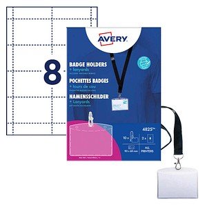 AVERY Zweckform Namensschilder mit Textilband 9,0 x 6,0 cm, 1 Set