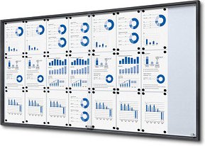 Thumbnail - Showdown® Displays Schaukasten SLIM grau 24x DIN A4 178,1 x 5,0 x 94,8 cm, 1 St.