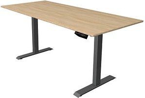 Kerkmann Move 1 elektrisch höhenverstellbarer Schreibtisch eiche hell rechteckig, T-Fuß-Gestell grau 180,0 x 80,0 cm