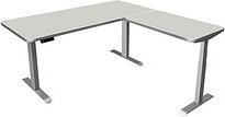 Kerkmann Move 3 Premium elektrisch höhenverstellbarer Schreibtisch lichtgrau L-Form, T-Fuß-Gestell silber 180,0 x 180,0 ...