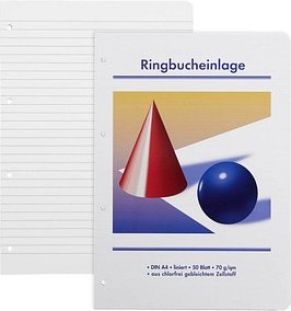 Ringbucheinlagen Kugel und Kegel A4 liniert, 50 Blätter, 10 Satz