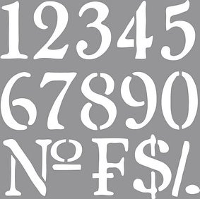 Thumbnail - Rayher Dekor-Schablone Nummern grau