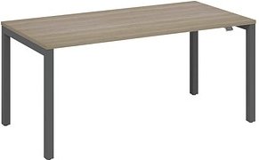 fm Catro Schreibtisch eiche, anthrazit metallic rechteckig, 4-Fuß-Gestell grau 140,0 x 80,0 cm