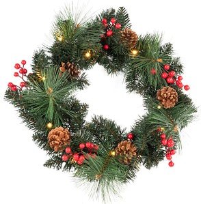 Idena Weihnachtskranz LED Dekoleuchte grün