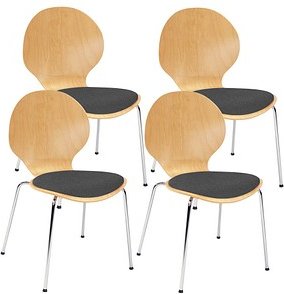 Nowy Styl Schalenstühle Cafe VI buche, schwarz Holz, 4 St.
